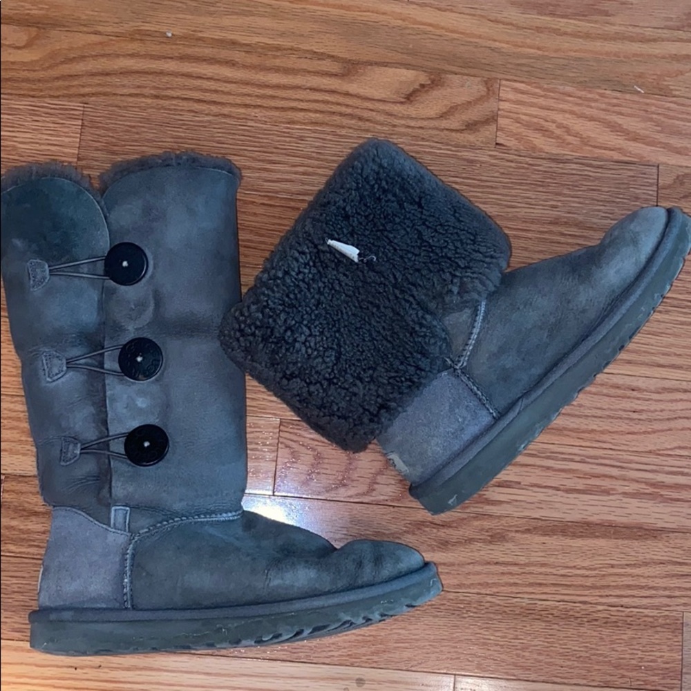 UGG Bailey button tall grey boots